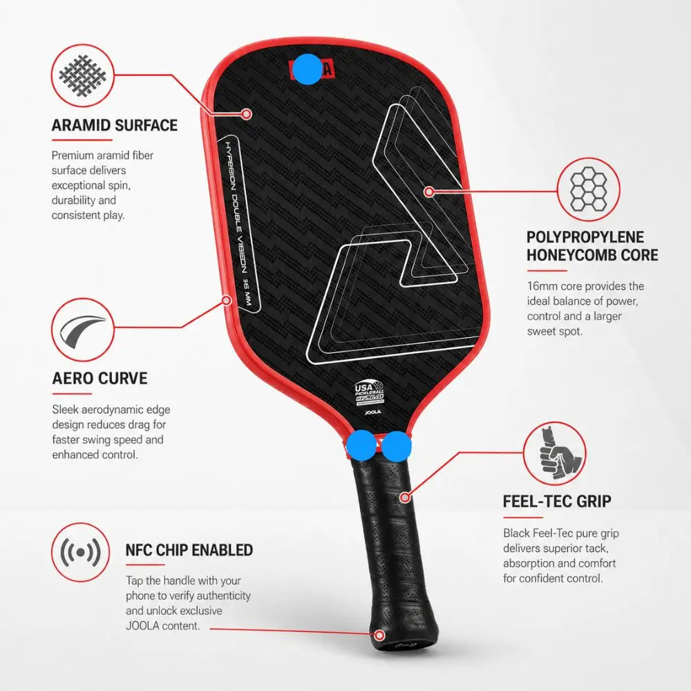 Red 16mm Performance Pickleball Paddle