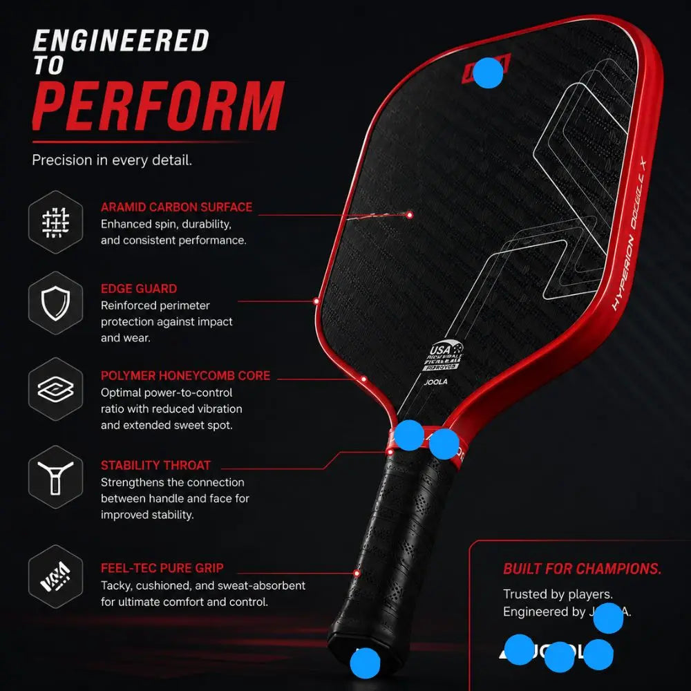Red 16mm Performance Pickleball Paddle
