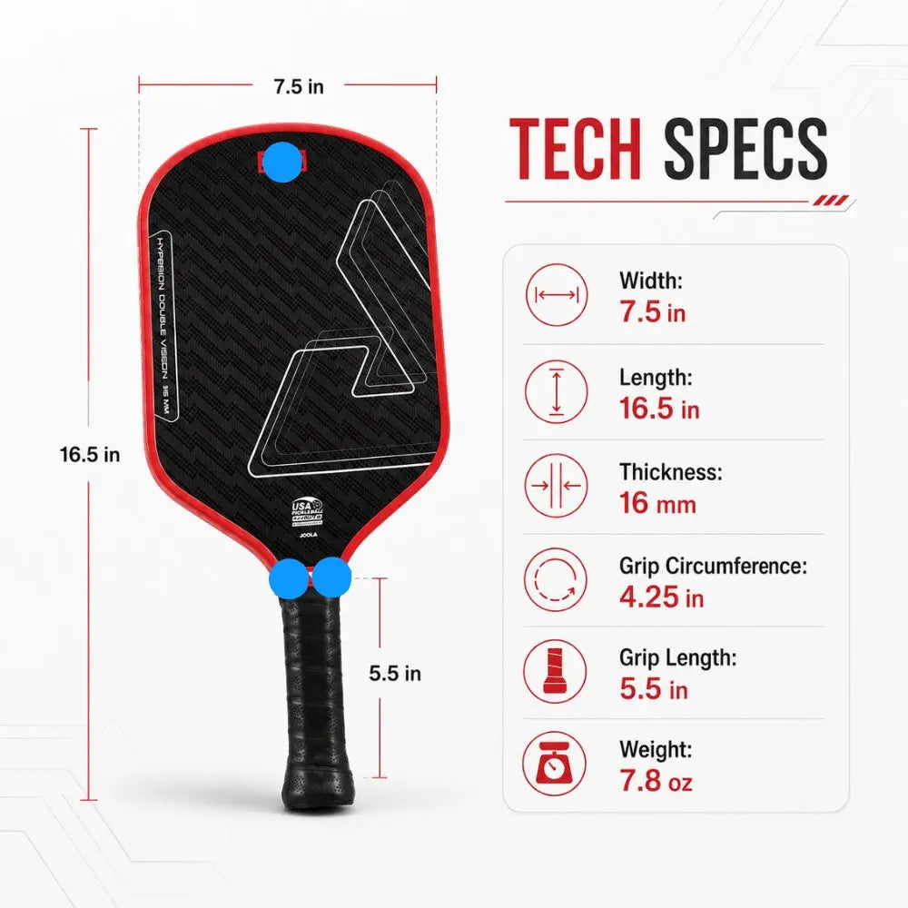Red 16mm Performance Pickleball Paddle