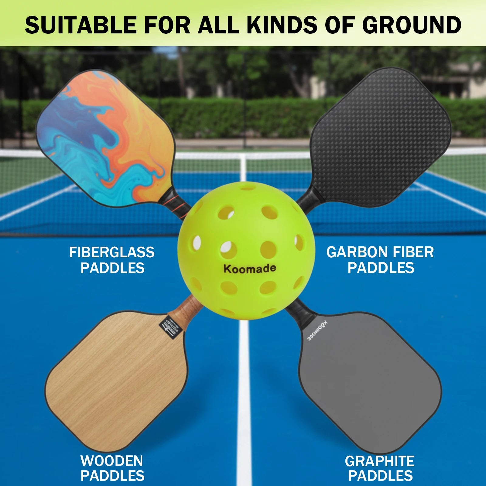 KOOMADE 40-Hole Outdoor Pickleballs