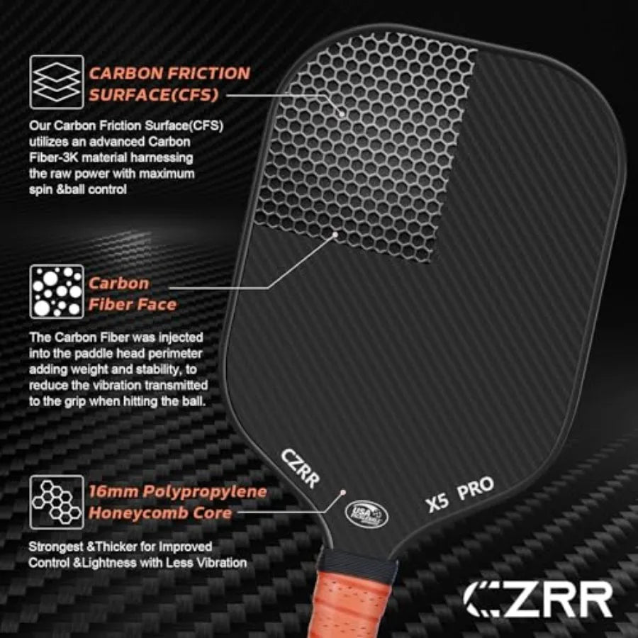 3K Raw Carbon Pickleball Paddle