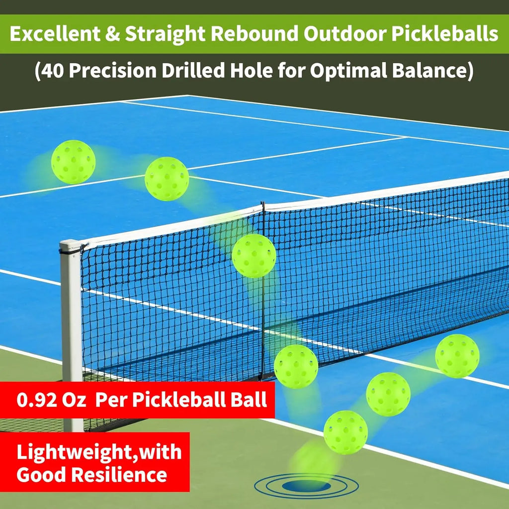 40-Hole Pickleball Balls (Outdoor & Indoor)