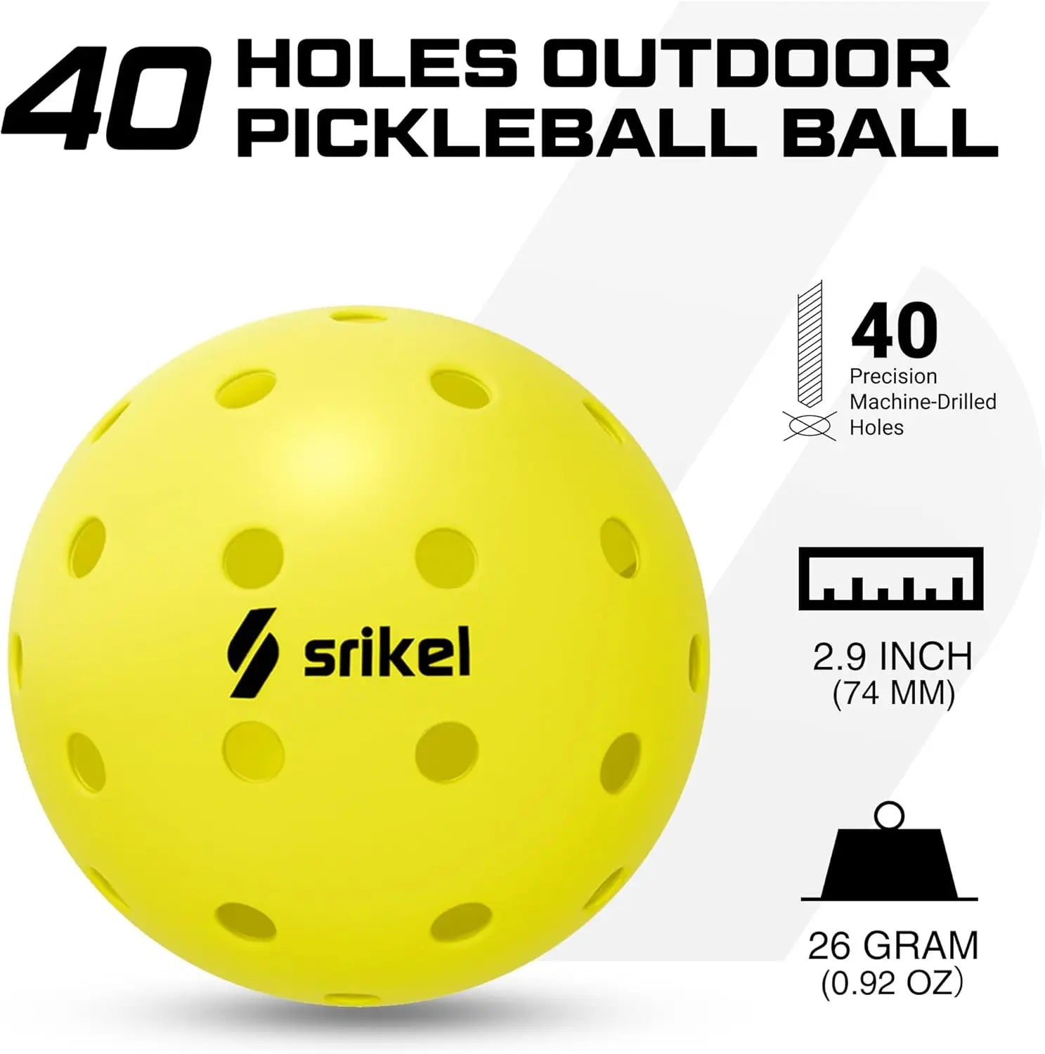 40-Hole Outdoor Pickleball Balls