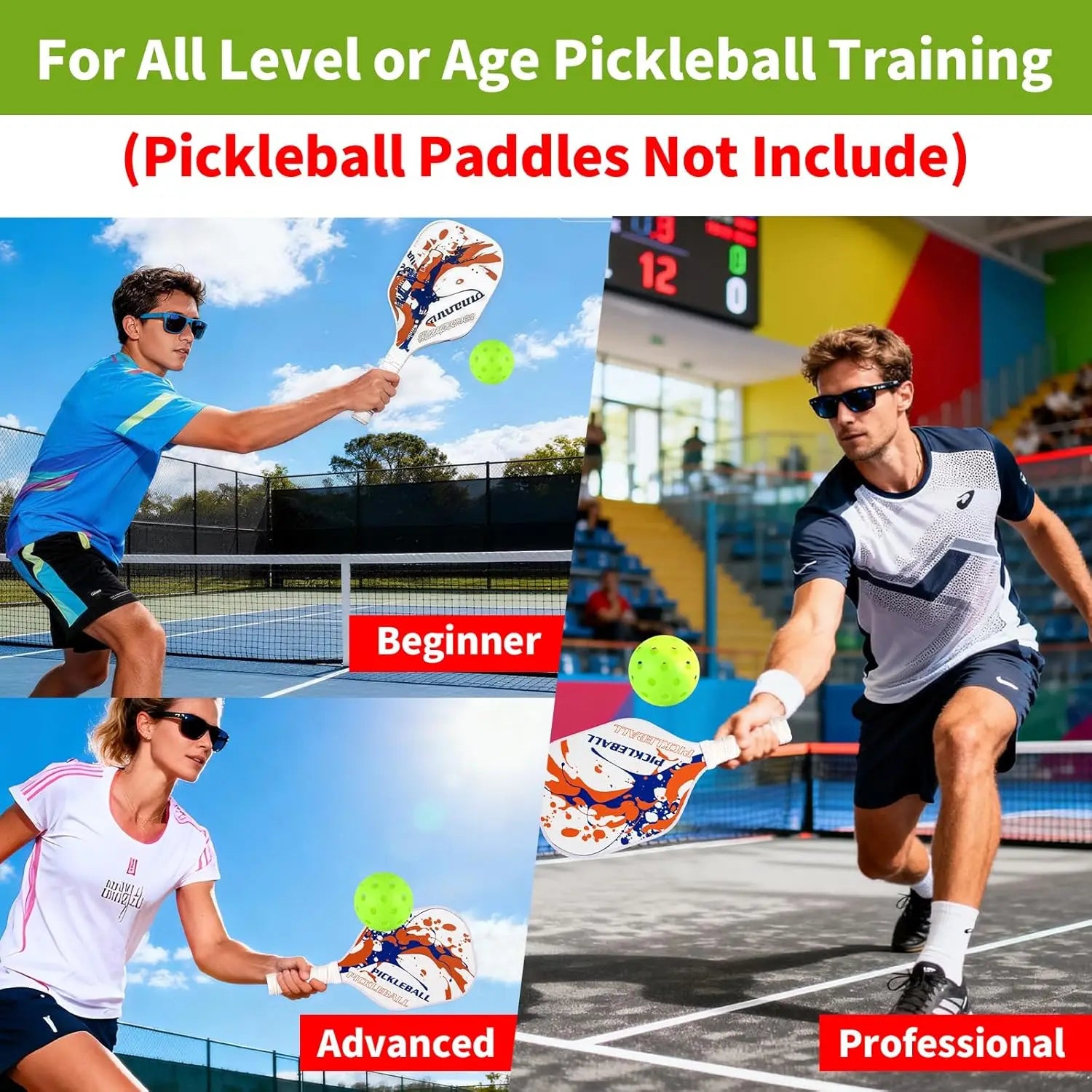 40-Hole Pickleball Balls (Outdoor & Indoor)