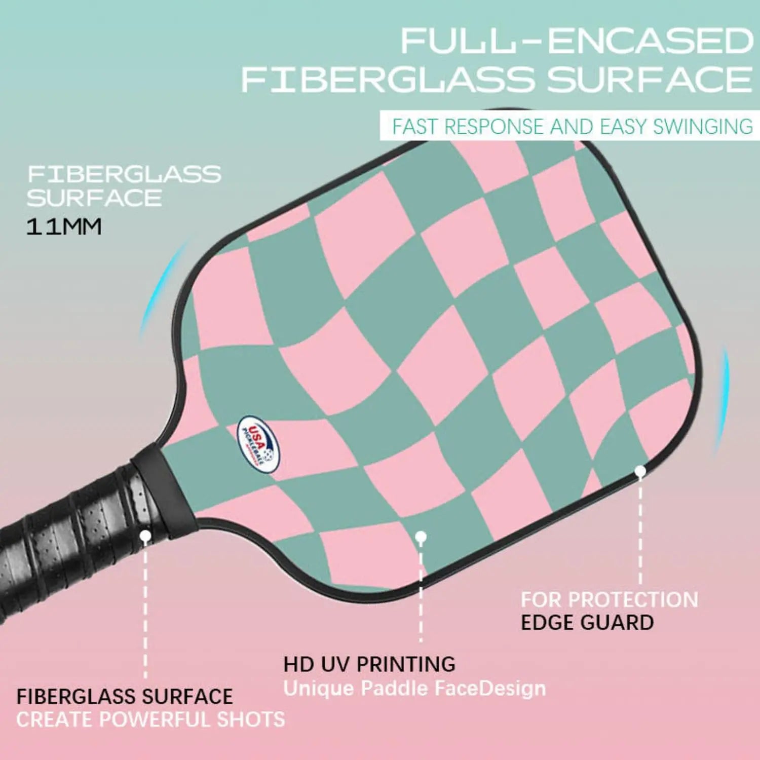 Fiberglass Paddle Set with Balls & Bag