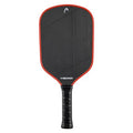 Black and red pickleball paddle with 'HEAD' branding on a white background