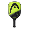 Yellow and black pickleball paddle with 'HEAD' branding on a white background