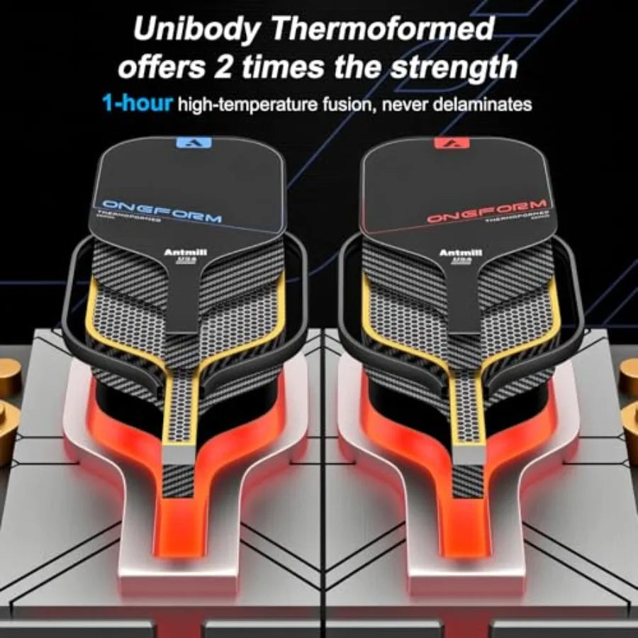 Two Antstell OnForm carbon fiber cooling heatsinks displayed side-by-side on a metallic base with promotional text at the top.